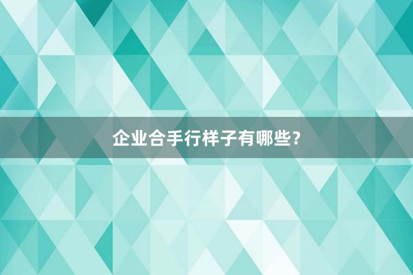 企业合手行样子有哪些？
