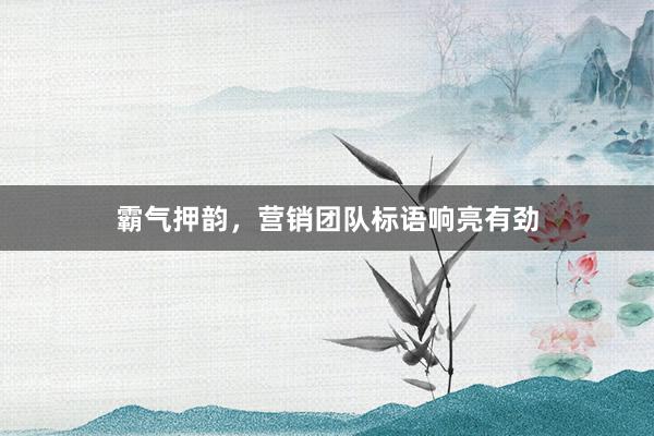 霸气押韵，营销团队标语响亮有劲